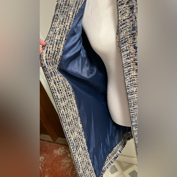 Mid length jacket with fringe. Multi colored. Smoke free home clean no damage - Picture 3 of 5